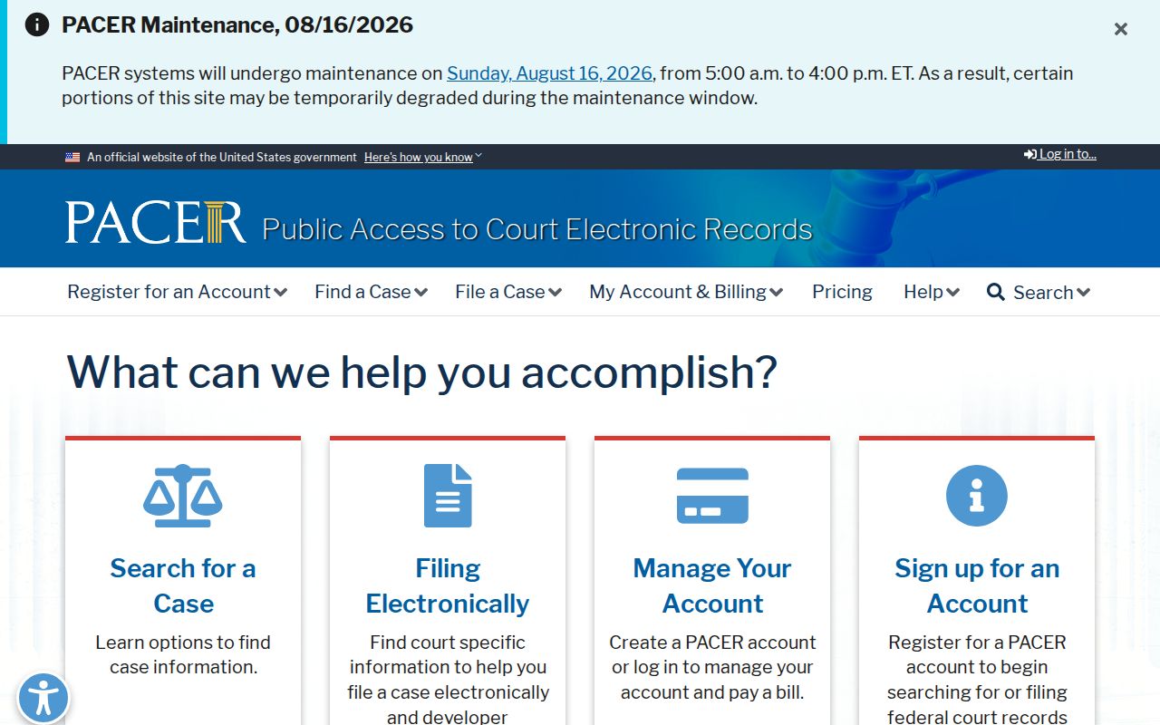 Burnett County federal criminal record search through PACER