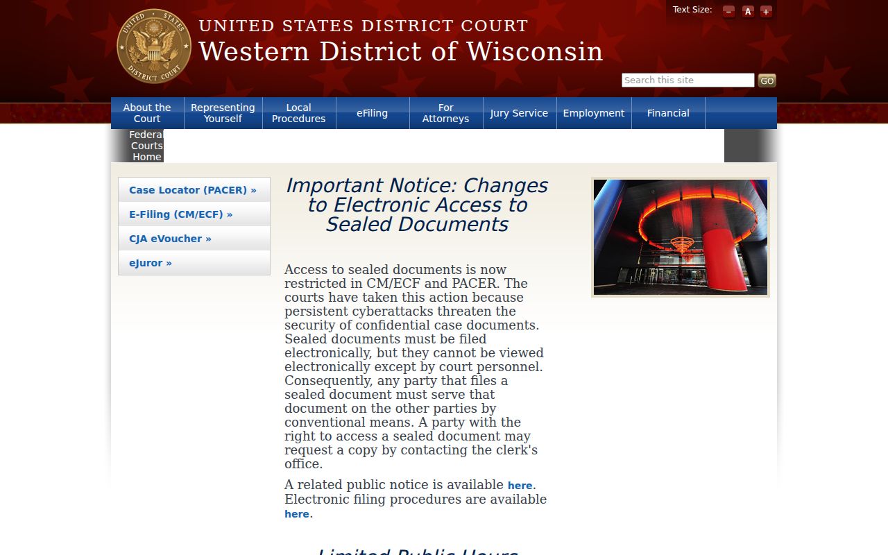 Burnett County federal criminal records Western District of Wisconsin