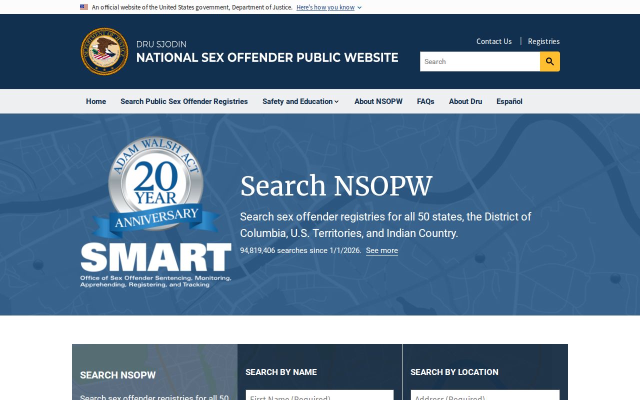 Burnett County sex offender search through the national NSOPW system